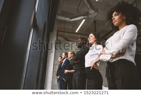 Foto stock: Businessmen That Look Far For The Future Concept Of Teamwork Partnership And Startup Double Expos