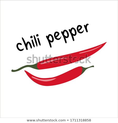 Сток-фото: Green Chili Pepper Pod Vector Icon Cartoon Style