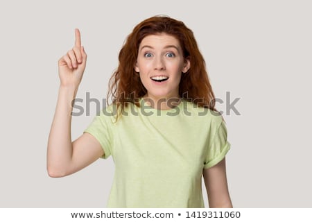 Stock photo: Exclamation Point Hair On Head Woman And The Answer