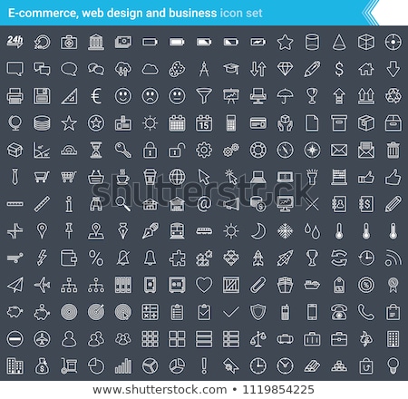 Zdjęcia stock: Modern Stroked E Commerce Icons Isolated On Dark Background