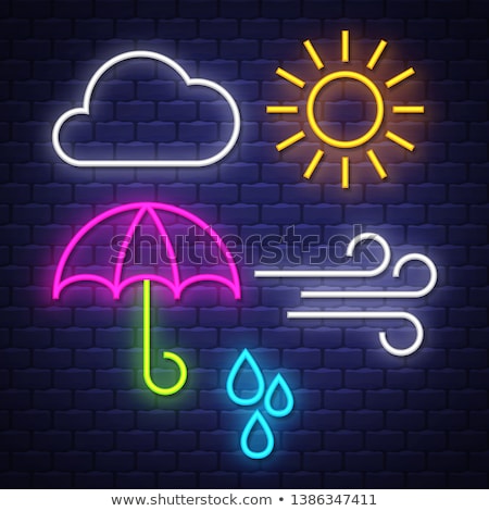 Foto d'archivio: Cloud Lightning Rain Neon Sign