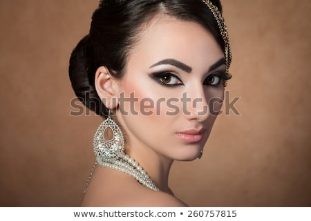 Сток-фото: Brunette And Silver Beads