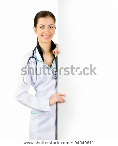 Foto stock: Woman Doctor Showing Clipboard