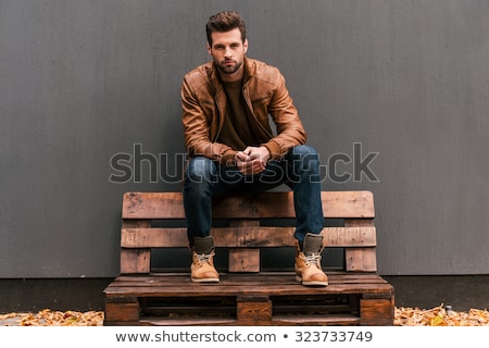 Stock photo: Fashion Model In Casual Clothes And Leather Jacket