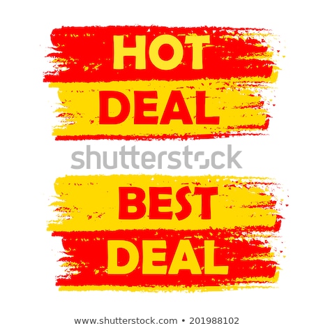 Hot And Best Deal Yellow And Red Drawn Labels Stock photo © marinini