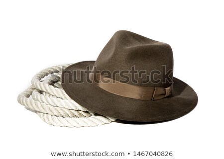 ストックフォト: Man In Safari Hat Isolated On White