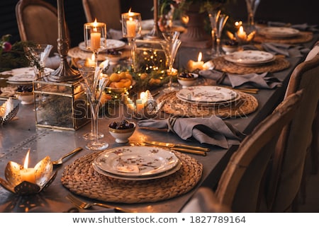 Foto stock: Christmas Tableware