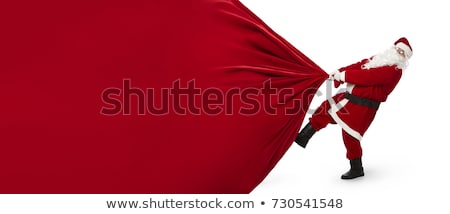 Foto stock: Santa Claus With Gift Present Isolated