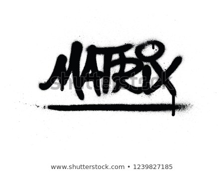 Stock fotó: Graffiti Matrix Word Sprayed In Black Over White