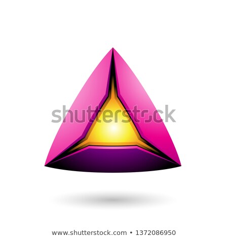 ストックフォト: Magenta Pyramid With A Glowing Core Vector Illustration