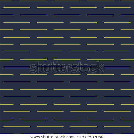 ストックフォト: Vector Geometric Seamless Horizontal Dash Pattern - Goldish Striped Rich Texture Stylish Blue Backg