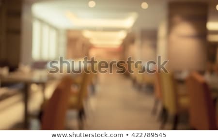 Stockfoto: Empty Wooden Table And Blurred Background Of Abstract In Front O