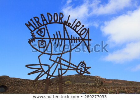 ストックフォト: Mirador Del Rio Sign On Lanzarote