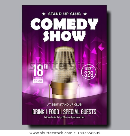 Stock fotó: Stylish Banner Of Evening Comedy Live Show Vector