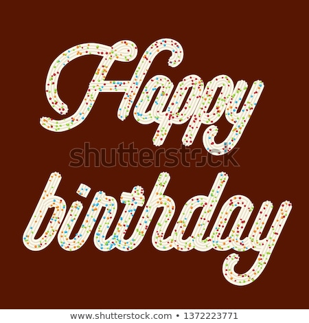 Zdjęcia stock: Tempting Typography Icing Text Happy Birthday Whipped Cream