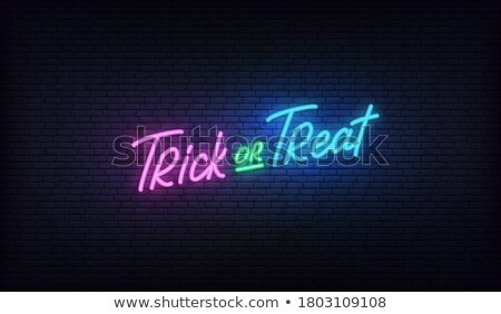 Stock foto: Trick Or Treat Neon Sign