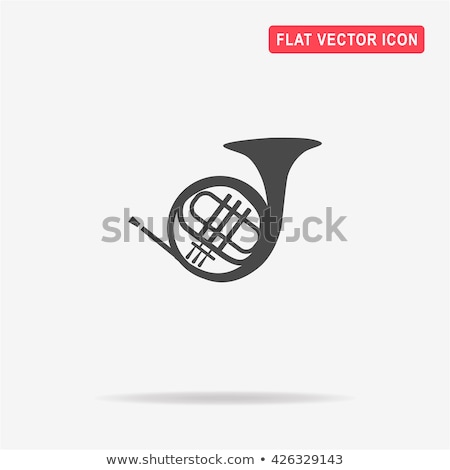 Foto stock: Antique French Horn Isolated
