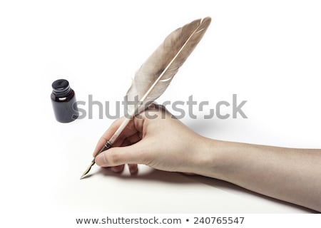 Stock photo: Woman Writing With Feather