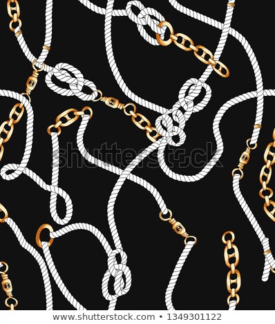 Stock photo: Chains With Rope On White