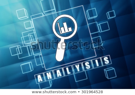 Data Analysis In Blue Glass Cubes Foto stock © marinini