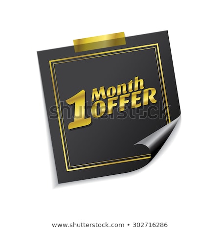 Stock photo: 1 Month Offer Golden Vector Icon Design