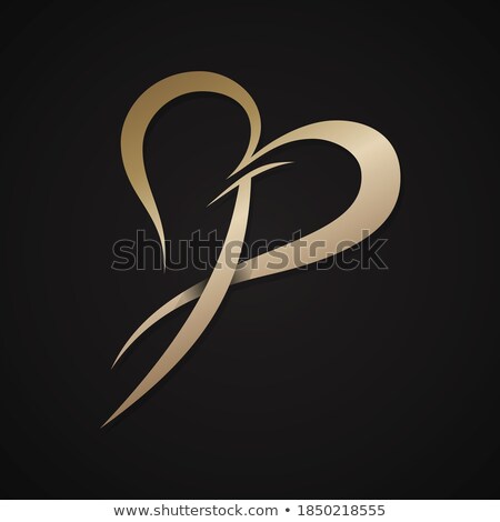Foto stock: Heart And Love Design In Gold Colors Eps 8