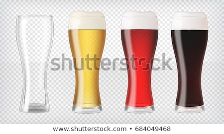 Stockfoto: Realistic Beer Glasses - Red Beer And Empty Mug