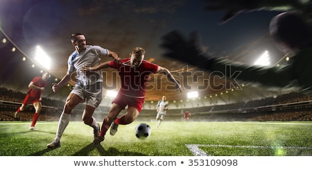 [[stock_photo]]: Allon · de · soccer · bleu · et · joueurs
