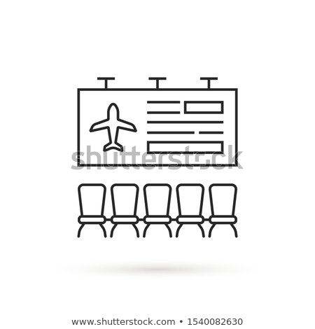 Stock fotó: Empty Airport Departure Lounge Waiting Area With Flight Informat