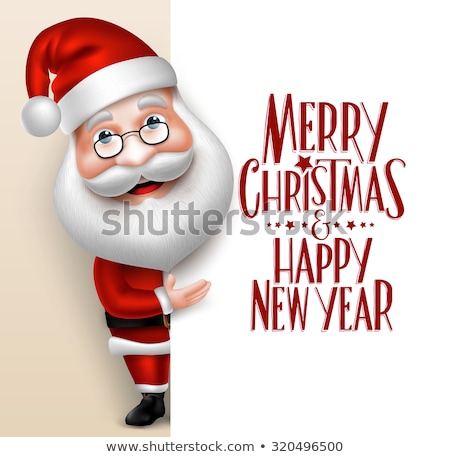 [[stock_photo]]: Vector Cartoon Santa Claus Smile Happy Face Decoration With Spec