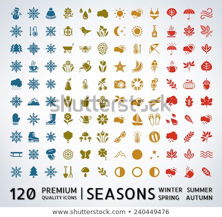 Stock foto: Summer Seasonal Icons Set Vector Illustration