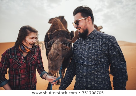 Stock fotó: Friends With Backpacks Over African Savannah