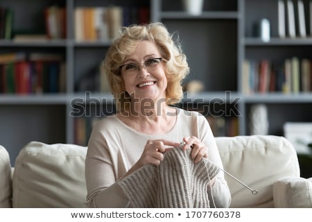 Stock fotó: Older Woman Knitting