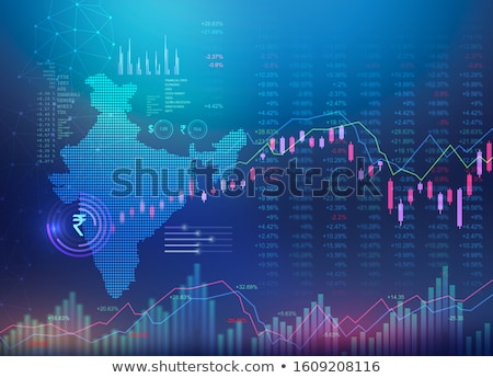 Stockfoto: Digital Illustration Of Business Graph With India Map