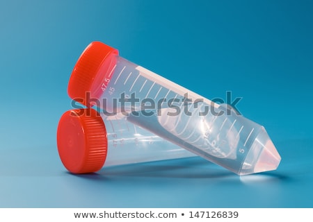 Zdjęcia stock: Biology Lab Tubes With Orange Screw Caps