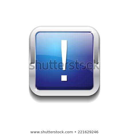 Foto d'archivio: Alert Sign Blue Square Button Icon