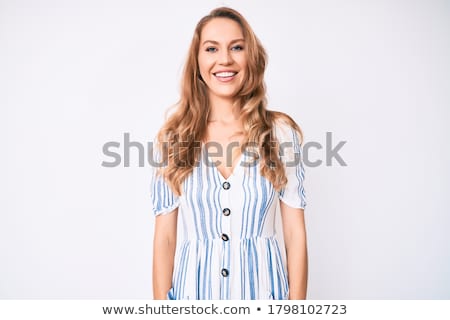 Stock photo: Smiling Blonde In Dress