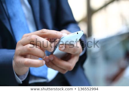 Foto stock: Business Man Reading A Sms