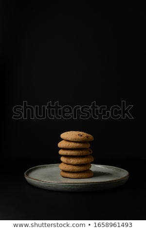 Stockfoto: Oatmeal Cookies Closeup Morning Breakfast Still Life