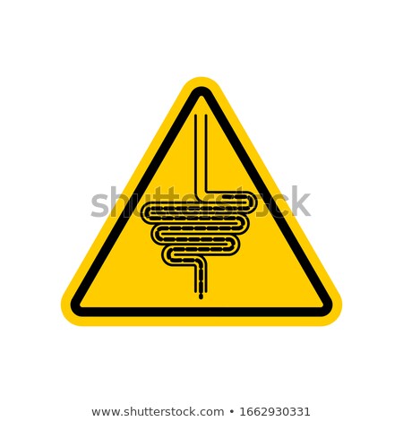 Foto stock: Attention Intestines Yellow Prohibitory Triangular Road Sign C