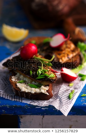 Stock fotó: Mackerel Sandwich Grill With Horseradish Sauce
