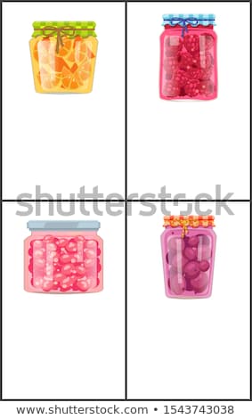 [[stock_photo]]: Preserved Food Poster Sliced Oranges Raspberries