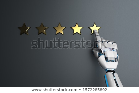 Foto stock: Humanoid Robot Golden Stars Rating