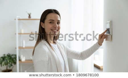 Stock photo: Thermostat Woman Set