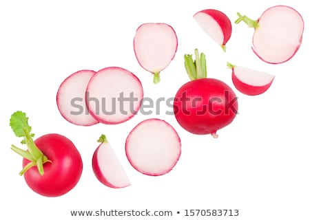 Foto stock: Fresh Sliced Red Radishes