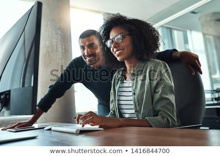 Stok fotoğraf: Couple At Work On Computer