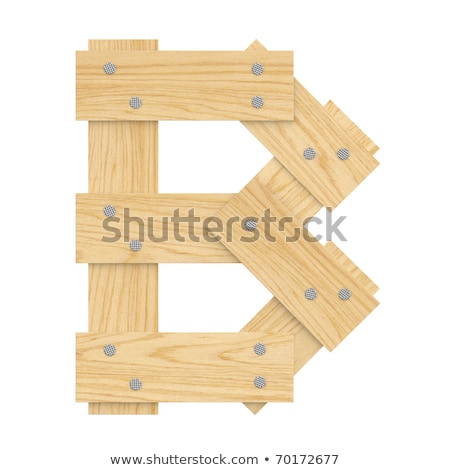 Stock fotó: Letter B From Wood Board