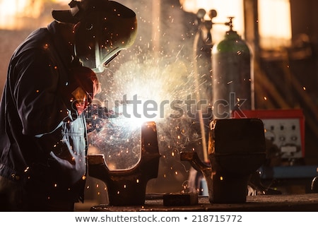 Сток-фото: Factory Welder At Work