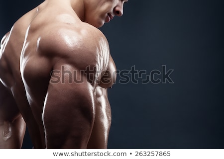 Fitness Beautiful Strong Man And His Muscles Stok fotoğraf © restyler