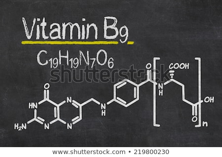 Zdjęcia stock: Blackboard With The Chemical Formula Of Vitamin B9